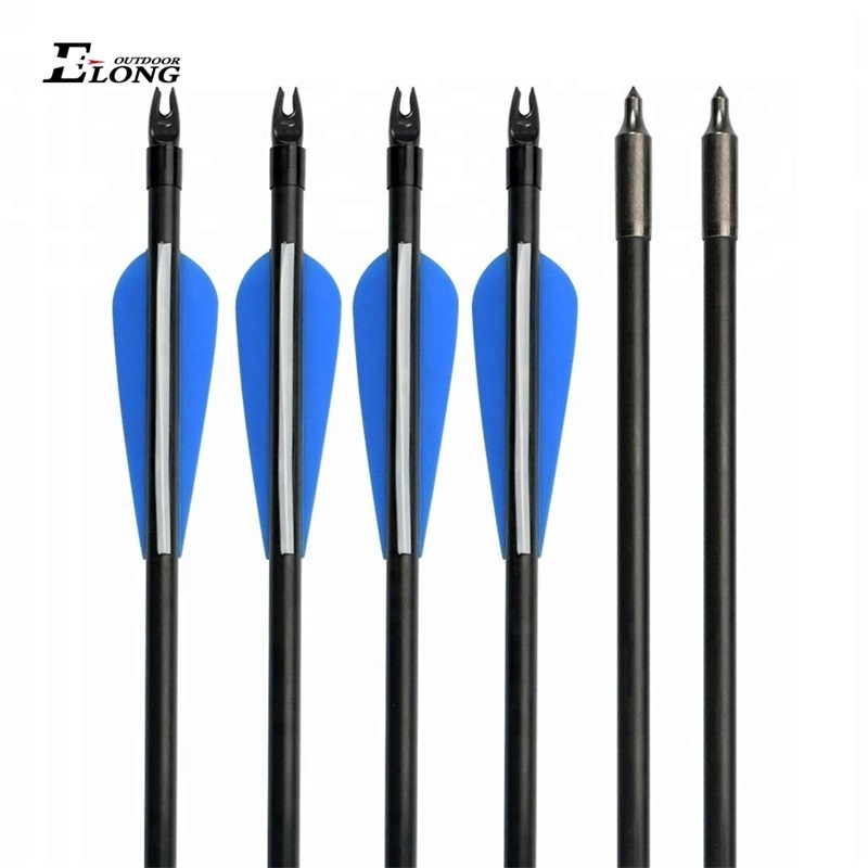 Elong Archery Fiberglass Arrows Durable Metal For Recurve Bow Outdoor Sport Shooting Hunting Arrows