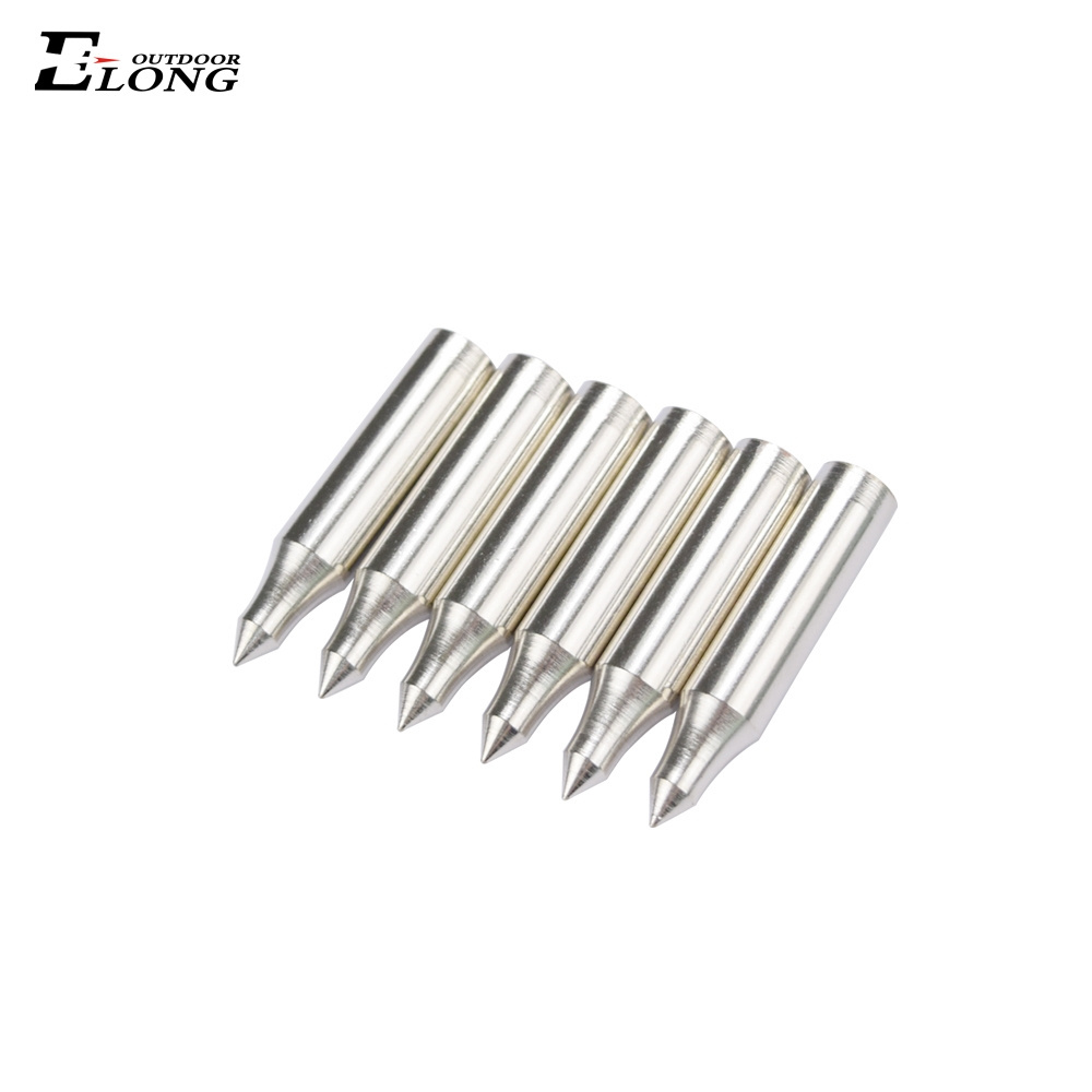 85 Grain Glue on Archery Arrowheads Silver Field Tip Points for 8mm Fiberglass Arrow Heads