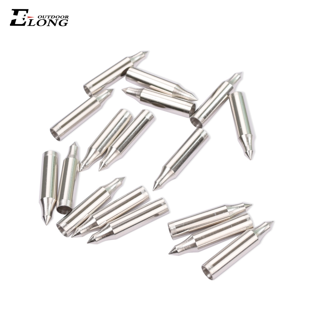 85 Grain Glue on Archery Arrowheads Silver Field Tip Points for 8mm Fiberglass Arrow Heads