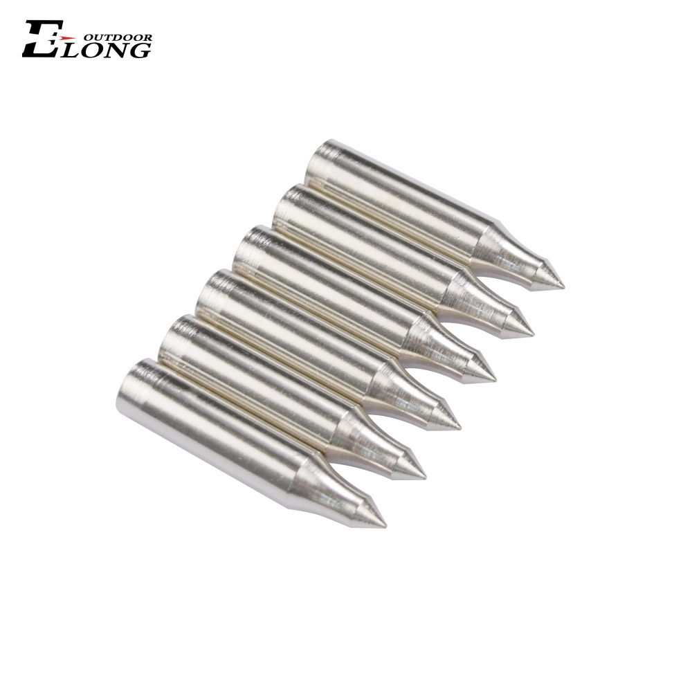 85 Grain Glue on Archery Arrowheads Silver Field Tip Points for 8mm Fiberglass Arrow Heads