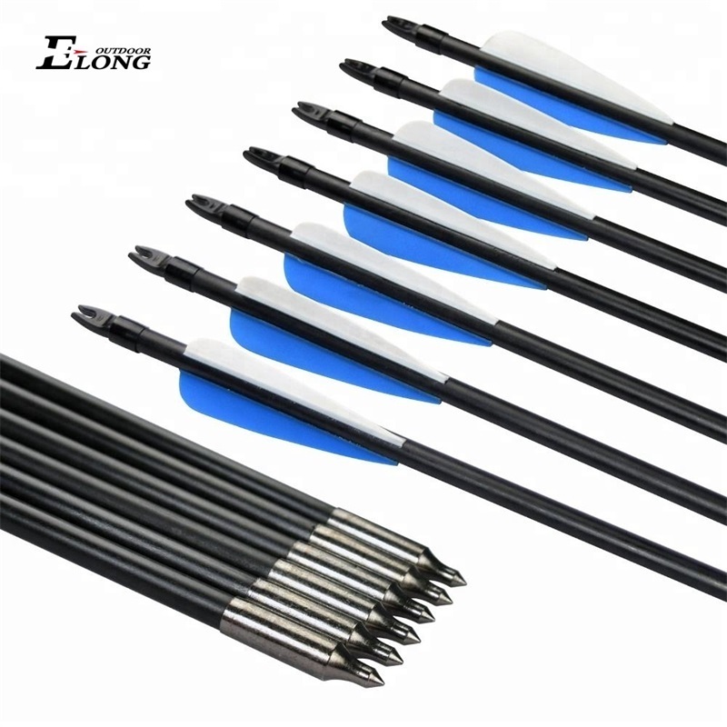 Elong Archery Fiberglass Arrows Durable Metal For Recurve Bow Outdoor Sport Shooting Hunting Arrows