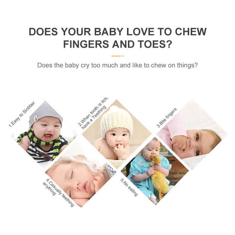 Manufacturer's direct selling soothing tooth glue grinding stick baby silicone toy baby anti eating hand grinding glue