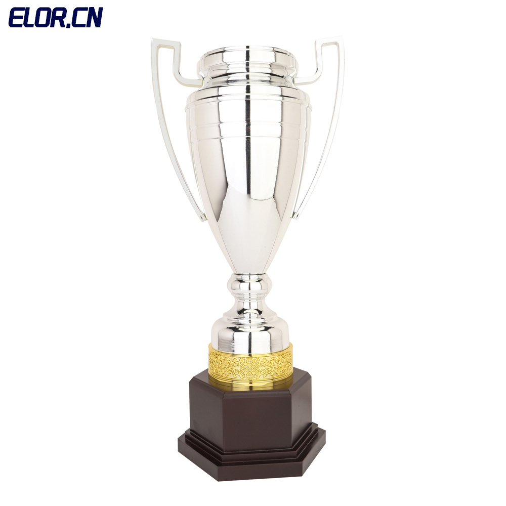 Elor 2024 New Premium Design Silver Sports Trophies And Awards With Golden Decoration Metal Basketball Competition Prize