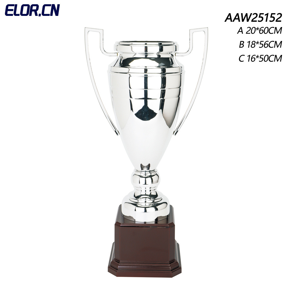 Elor 2024 New Premium Design Silver Sports Trophies And Awards With Golden Decoration Metal Basketball Competition Prize