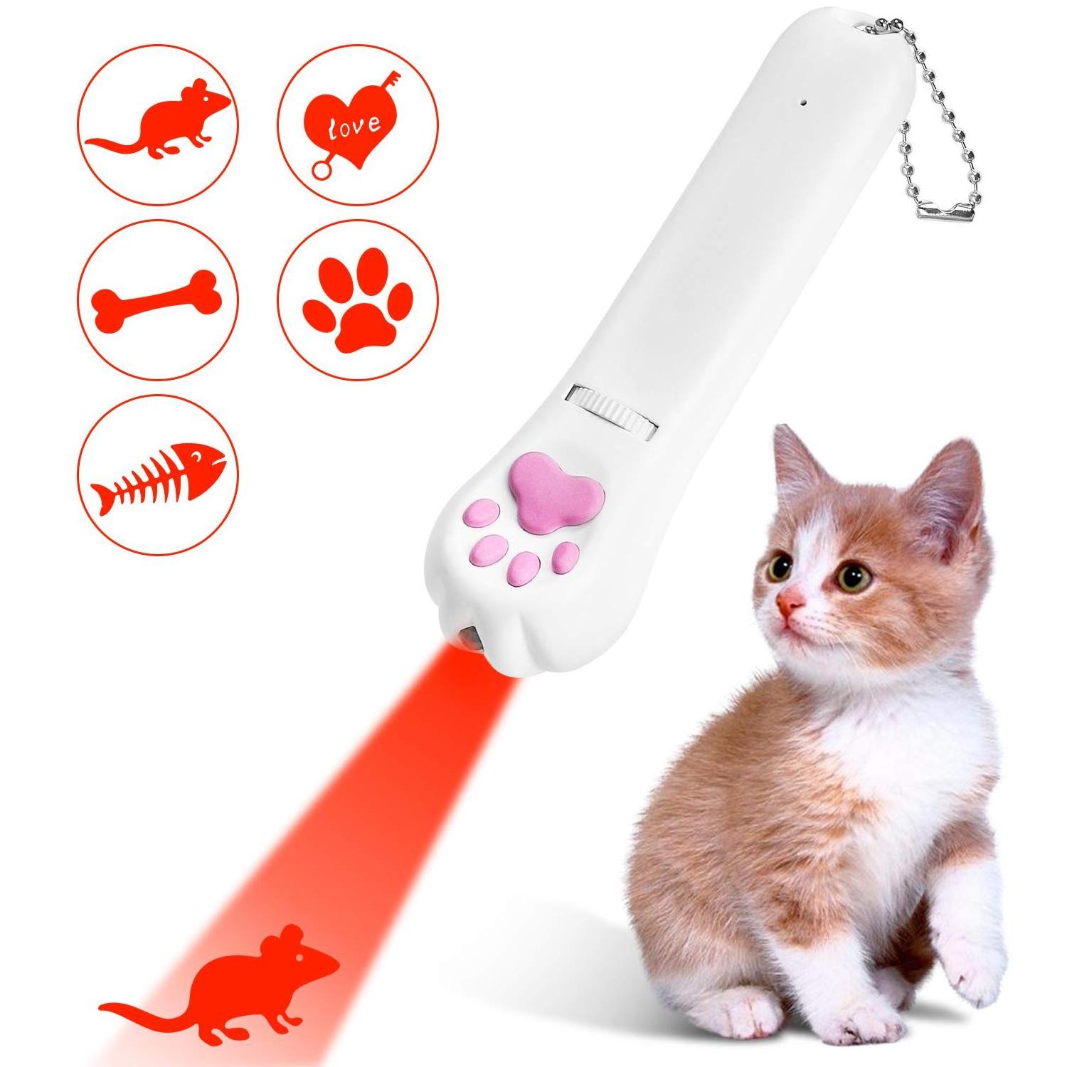 5 Modes Paw Shape Laser Pointer Cat Toy Interactive Cat Laser Toy Multifunctional Ultraviolet Pet Interactive & Movement Toys