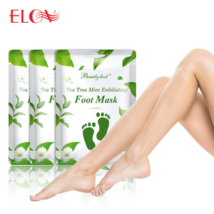 Daily Use Tea Tree Mint Exfoliating Foot Mask Soften Dead Skin Removal Organic Deep Exfoliating Peeling Best Feet Care Treatment