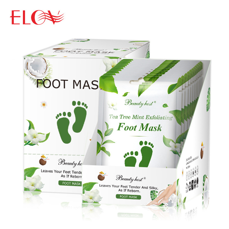 Wholesale Callus Remove Dead Skin Heels Foot Peeling Mask Moisturizing Tea Tree Mint Exfoliating Foot Mask