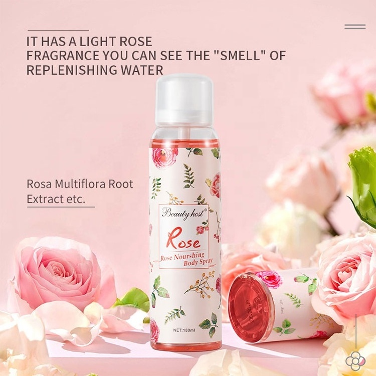 Back Acne Removal Rose Body Spray Deodorant Long Lasting Fragrance Sexy Charming Rose Extract Nourishing Soothing Ladies Spray