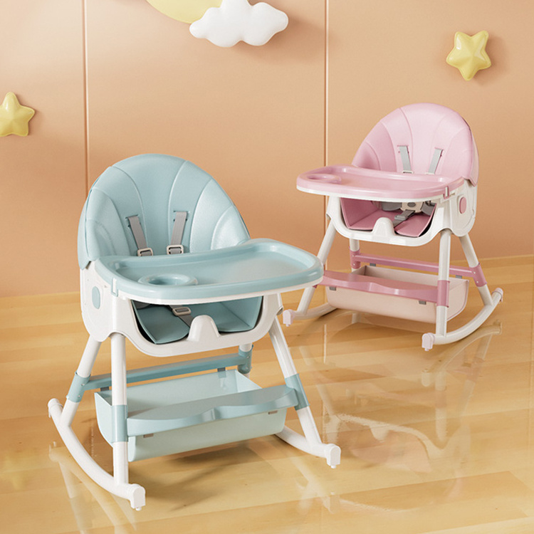 Portable foldable pp infant baby feeding rocker high chair