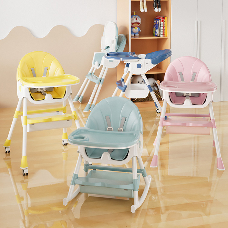 Portable foldable pp infant baby feeding rocker high chair