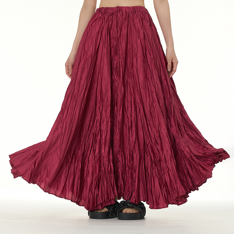 2023 New High-quality Skirt Women High Waist A-line Umbrella Skirt Ladies Long Pleated Skirt