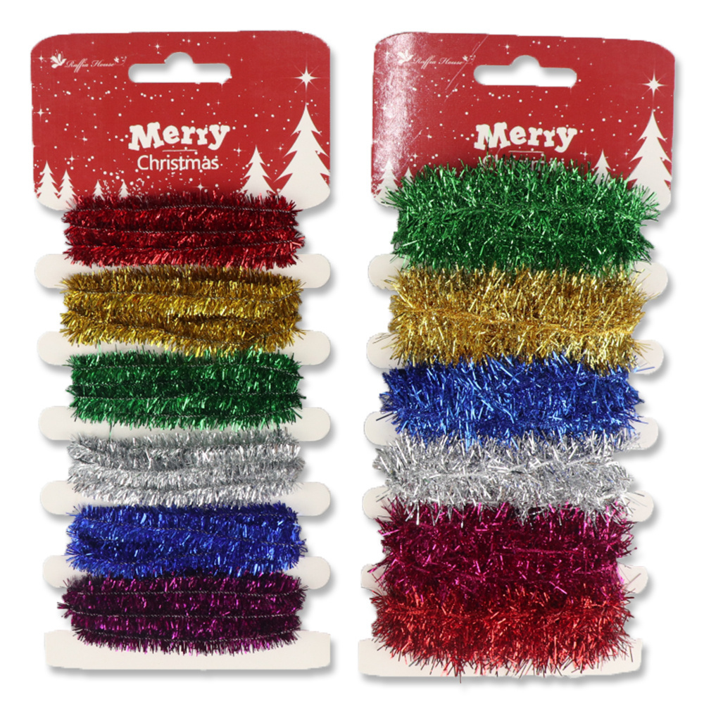 Elsas Christmas Tinsel Glitter chenille DIY craft Colorful Metallic Tinsel wire artificial glitter tinsel