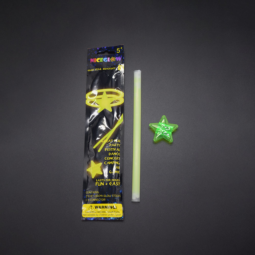 Party favors Green Star concert Bracelets Glow Sticks with 2in1 in the dark