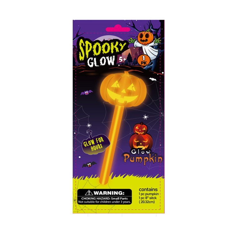 kids birthday light up Helloween party colour chemical Glow stick pumpkin wand