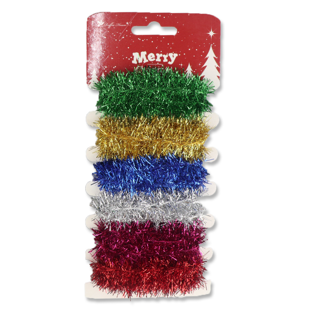 Elsas Christmas Tinsel Glitter chenille DIY craft Colorful Metallic Tinsel wire artificial glitter tinsel