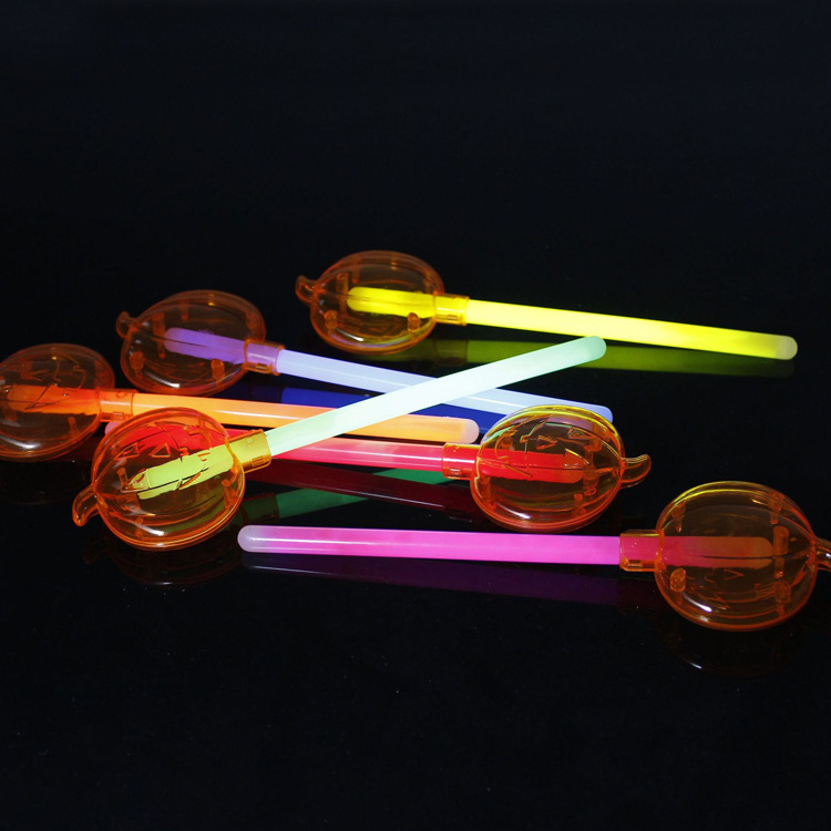 kids birthday light up Helloween party colour chemical Glow stick pumpkin wand