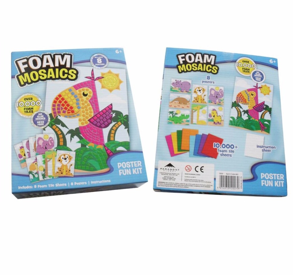 wholesale diy soft Eva Mosaic Sticker art kits for kids foam puzzle craft toys