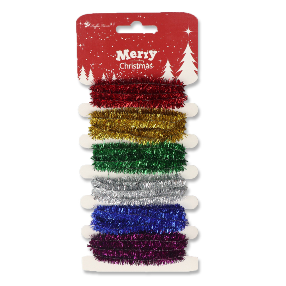 Elsas Christmas Tinsel Glitter chenille DIY craft Colorful Metallic Tinsel wire artificial glitter tinsel