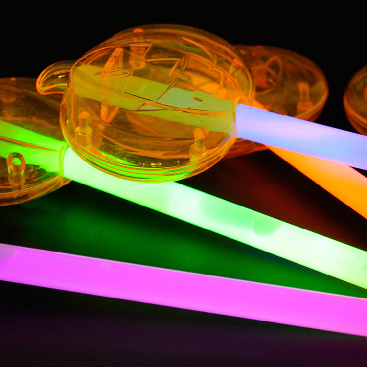 kids birthday light up Helloween party colour chemical Glow stick pumpkin wand