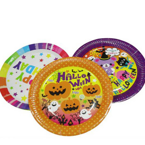 Elsas christmas halloween kids cute pumpkin cake paper plate birthday party supplies disposable plates