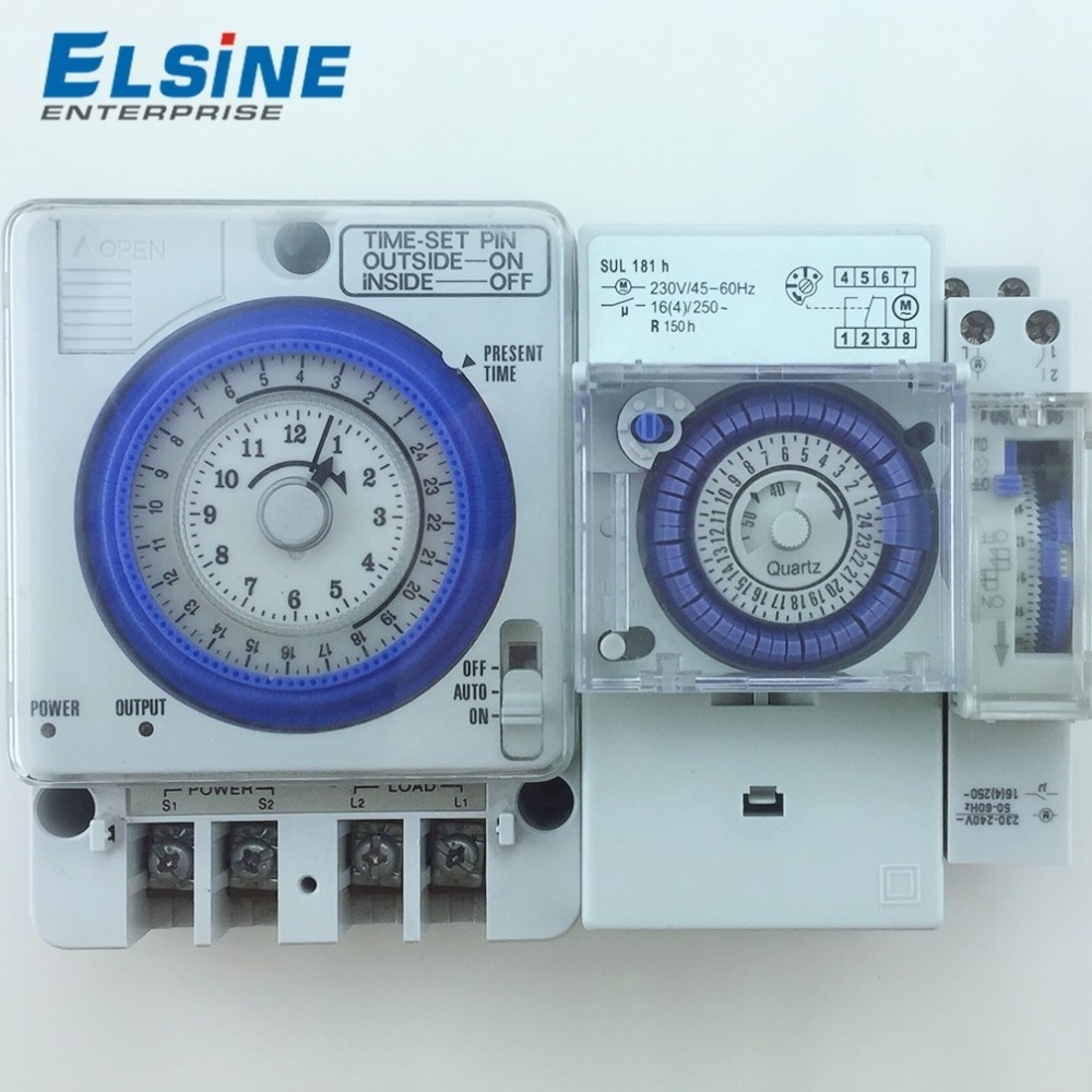 TB388 15Minutes Din Rail Daily 24 Hours mechanical battery Analogue timer time switch