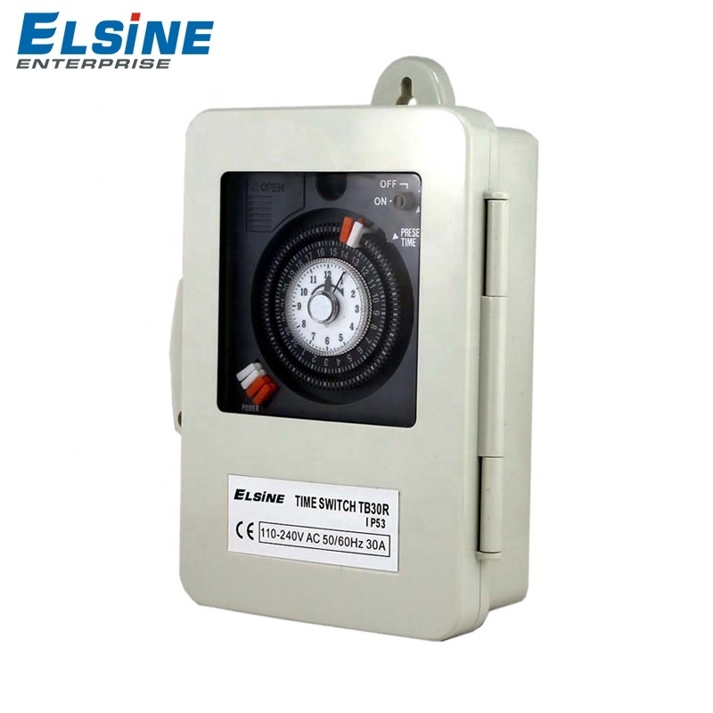 Waterproof 30A Heavy current 24 hour Mechanical timer switch TB330-RP Analog Daily program Time Switch TB-330 IP-53