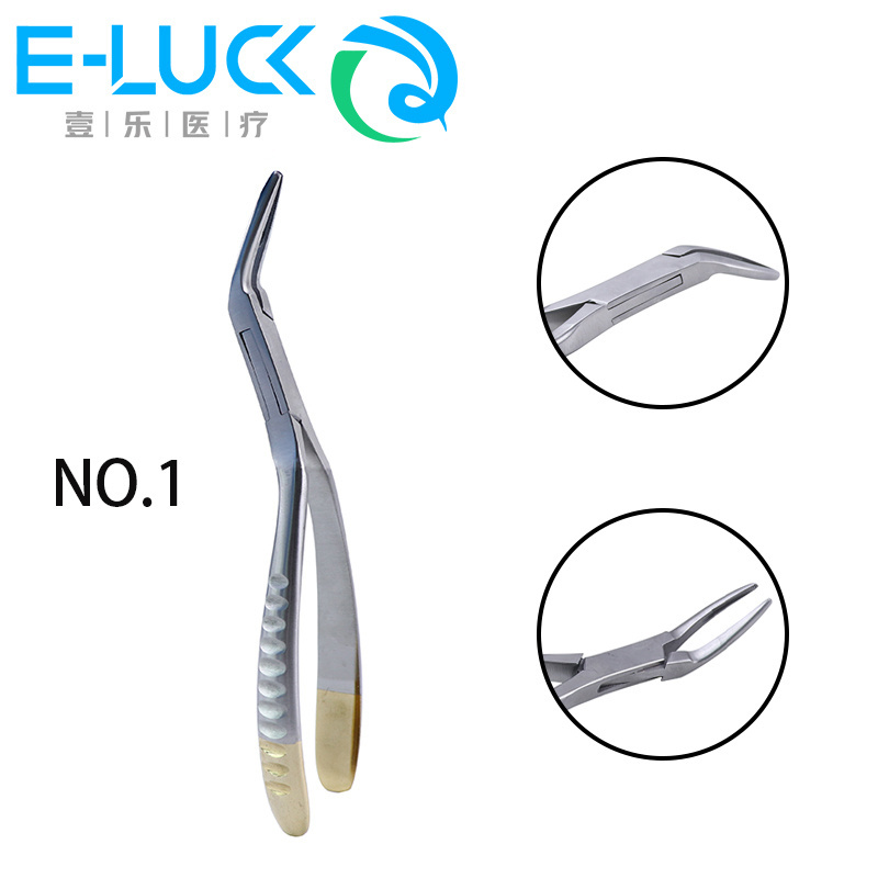 Dental Instrument  Curved Maxillary Fragment Tweezers Dental Residual Root Pliers Tooth Extraction Forceps