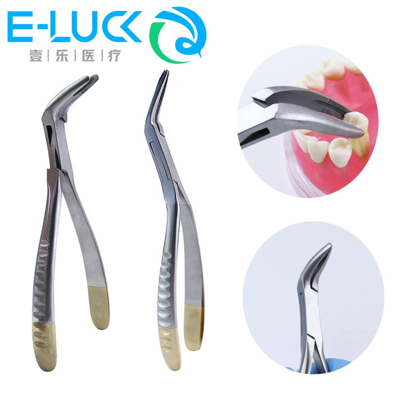 Dental Instrument  Curved Maxillary Fragment Tweezers Dental Residual Root Pliers Tooth Extraction Forceps