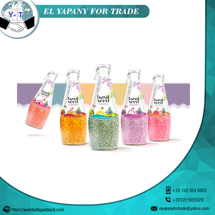 Wholesale Supply Soft Basil Seed with Different Fruit Flavours Glass Bottle at Reasonable Price