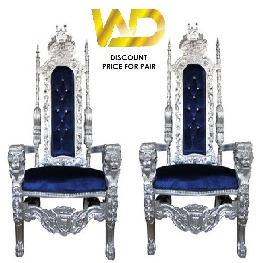 Bride and Groom Wedding Chairs / Carved Lion King Throne Chairs cheap price