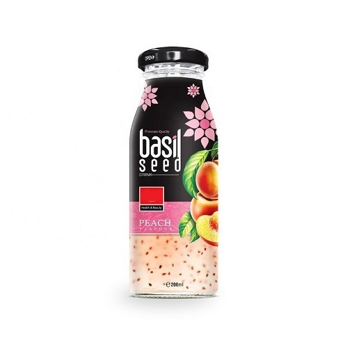 Wholesale Supply  Basil Seed Fruit Jice soft drink with Different Fruit Flavours 280ml glass bottles