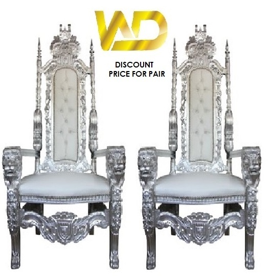 Bride and Groom Wedding Chairs / Carved Lion King Throne Chairs cheap price