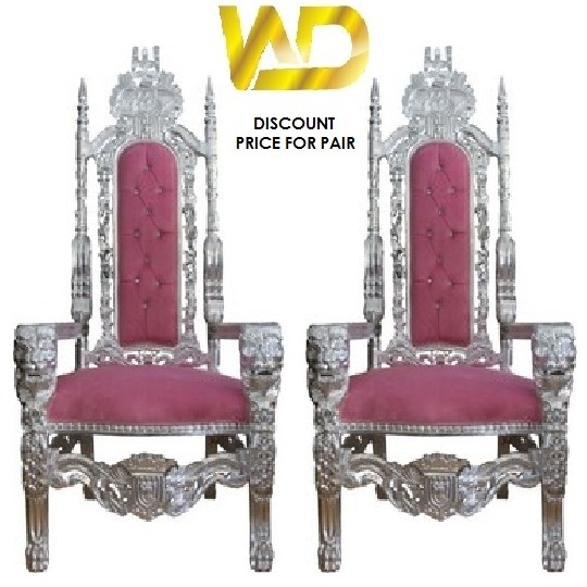 Bride and Groom Wedding Chairs / Carved Lion King Throne Chairs cheap price