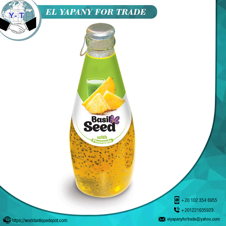 Wholesale Supply Soft Basil Seed with Different Fruit Flavours Glass Bottle at Reasonable Price