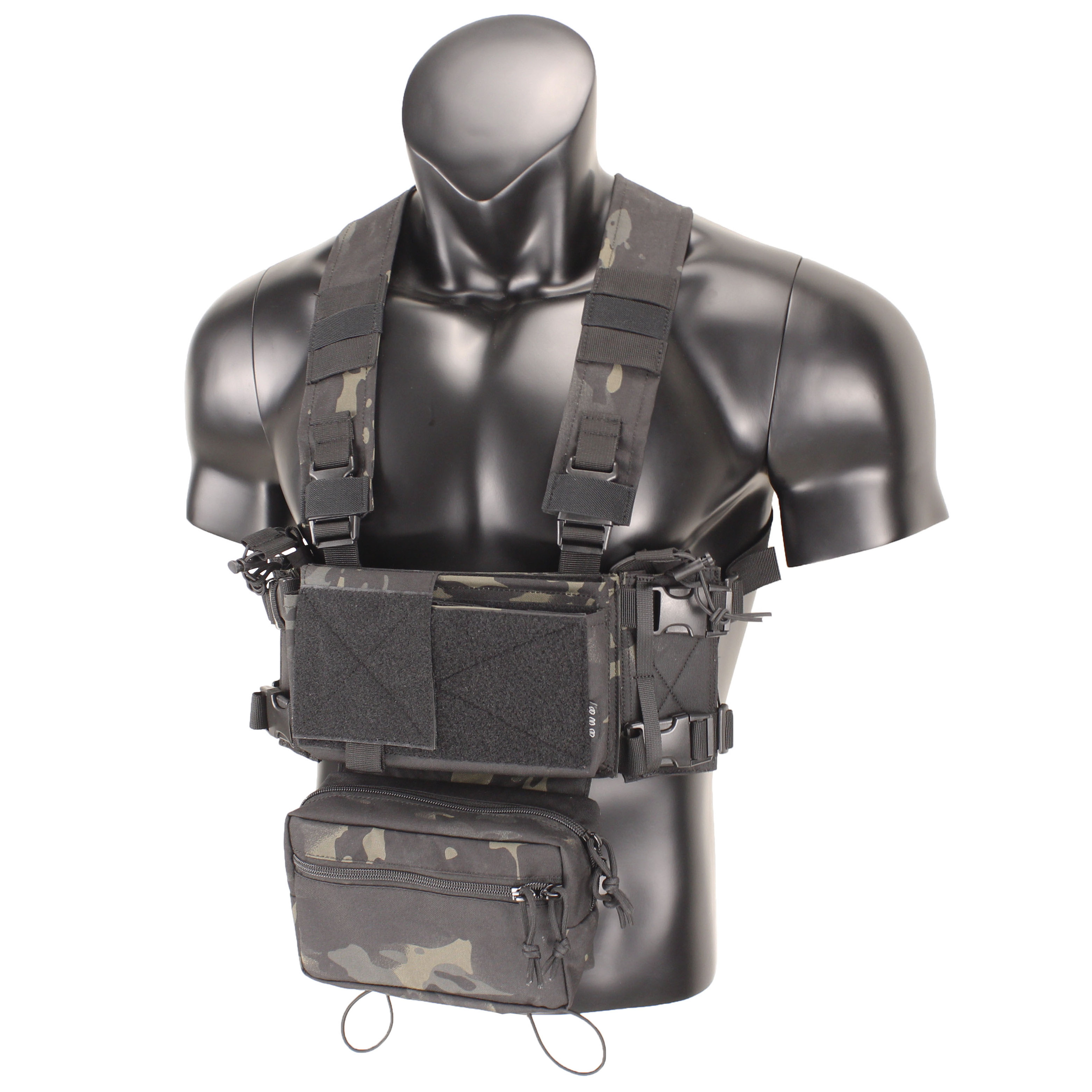 MK Style Chest Gab Tactical Gear General Purpose Pouch Chest Rig Hang Bag MCBK Detachable