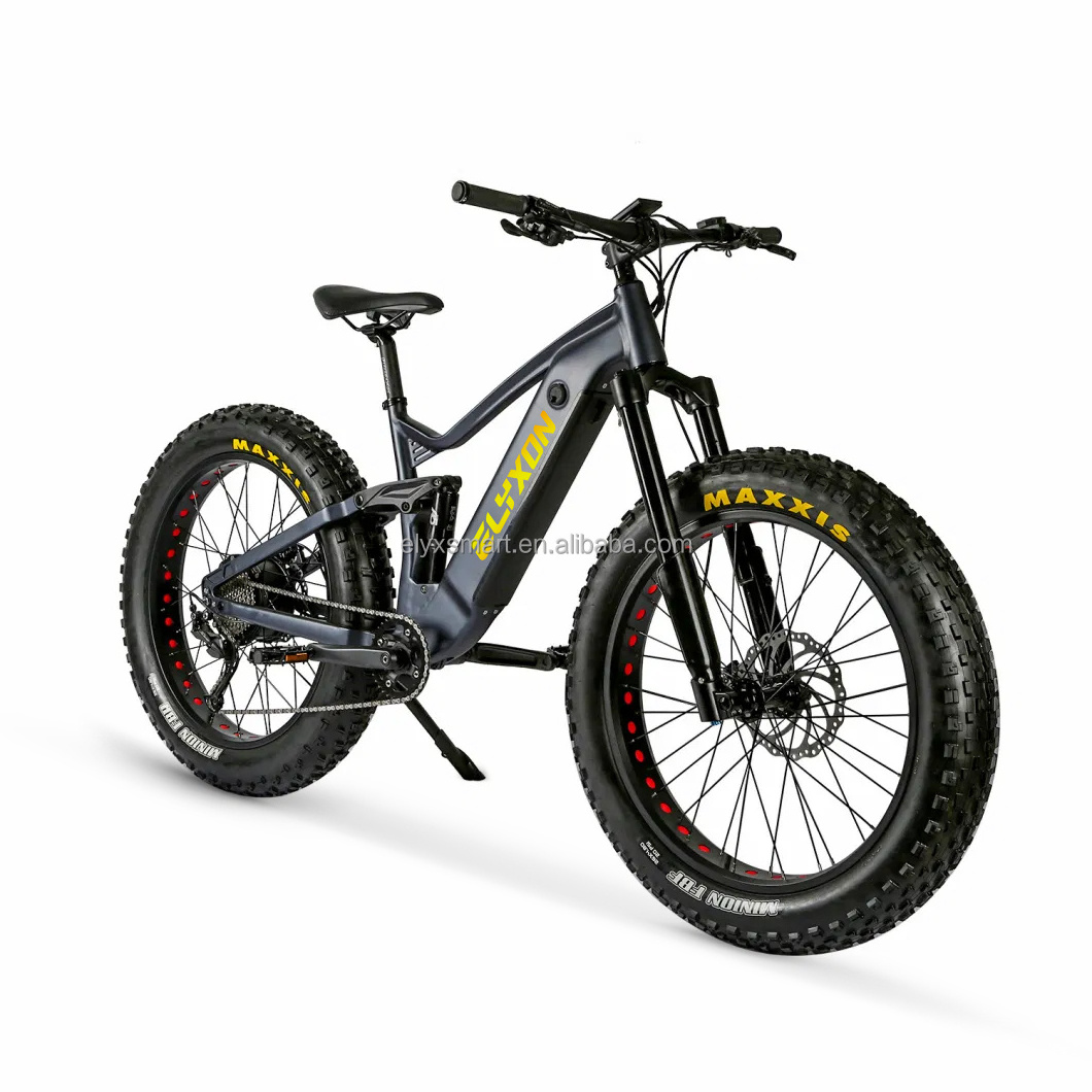 Custom Full Suspension Electric Mountain Bike 1000W 750W 500W Electric Bike Fat Tire MTB 26 Inch 48V E Bike