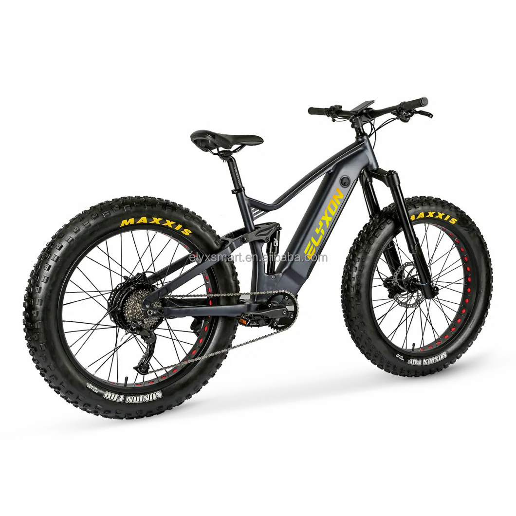 Custom Full Suspension Electric Mountain Bike 1000W 750W 500W Electric Bike Fat Tire MTB 26 Inch 48V E Bike