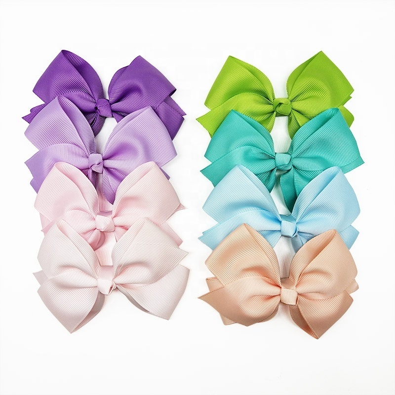 E-Magic fashion customized multicolor hair bow  grosgrain ribbon hair bow cute baby hair bow with alligator clips