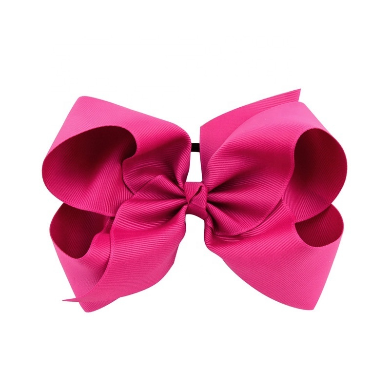 ready to ship Baby girl ponytail holder boutique elastic tie for teens young women grosgrain ribbon hair bow