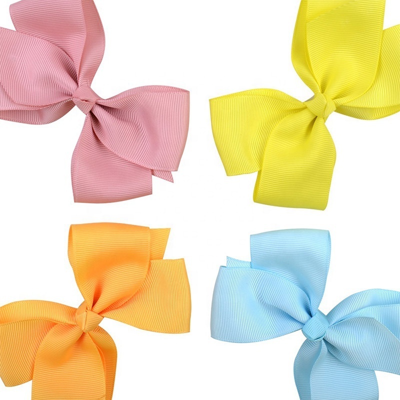 E-Magic fashion customized multicolor hair bow  grosgrain ribbon hair bow cute baby hair bow with alligator clips