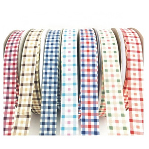 Gift packing decoration gingham ribbon ,wholesale multi colors plaid tartan England check ribbon