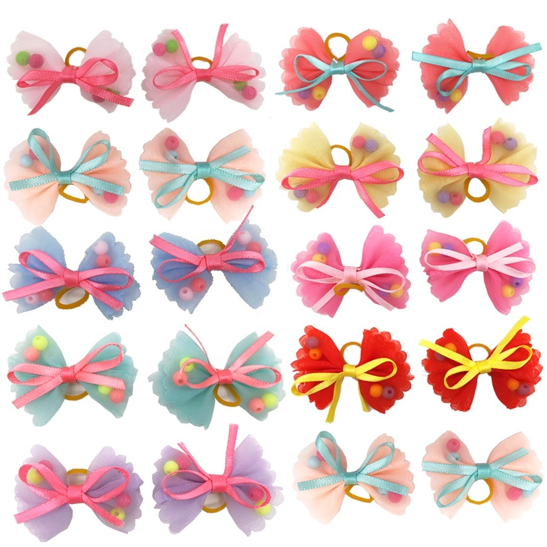 E-magic cheap Hot Sale Handmade Small Hair Accessories bow pet Puppy Dog Bowknot Hair Bows with clip