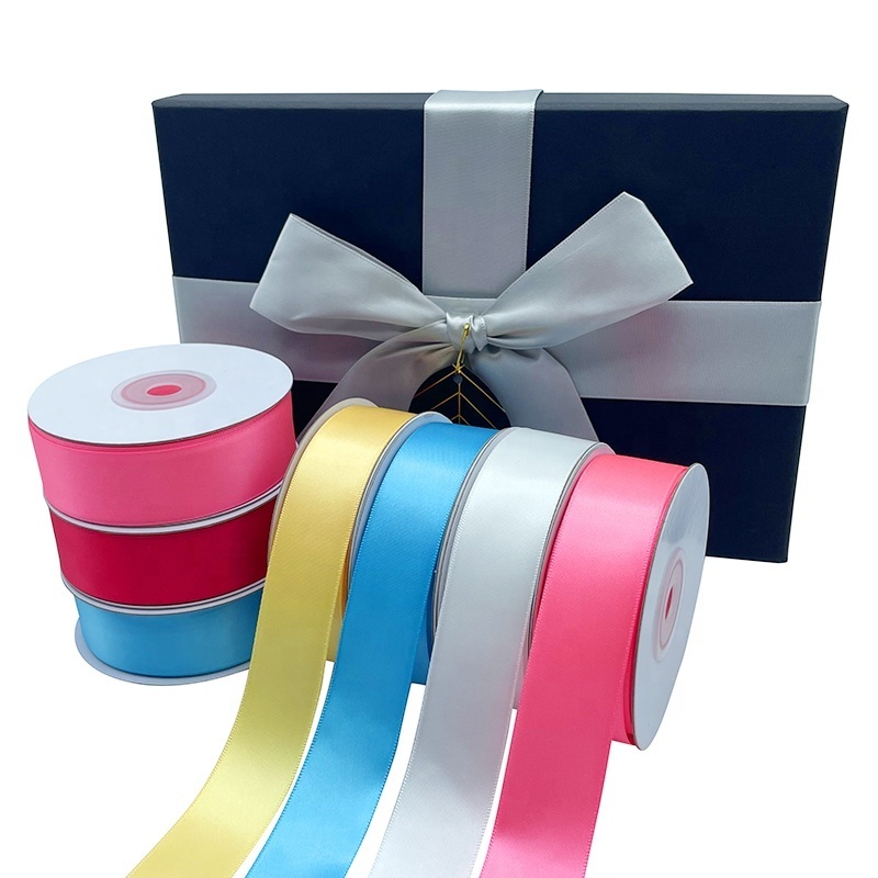 E-Magic High Quality Plain Single Double Face Webbing 100 Yard 1 1/2 inch 100% Polyester Silk Satin ribbons 38mm