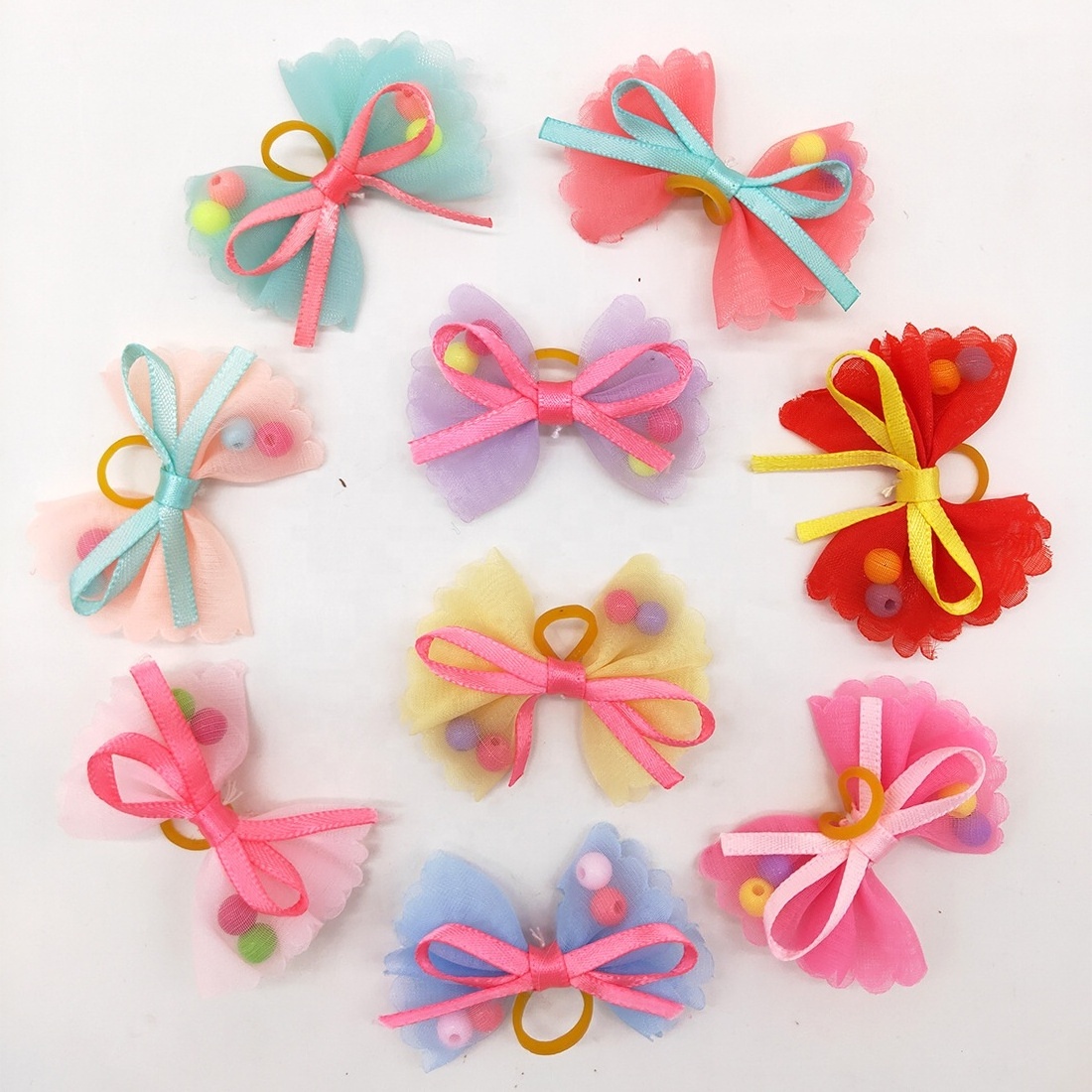 E-magic cheap Hot Sale Handmade Small Hair Accessories bow pet Puppy Dog Bowknot Hair Bows with clip