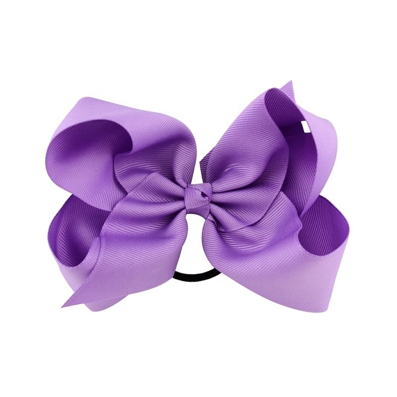 ready to ship Baby girl ponytail holder boutique elastic tie for teens young women grosgrain ribbon hair bow