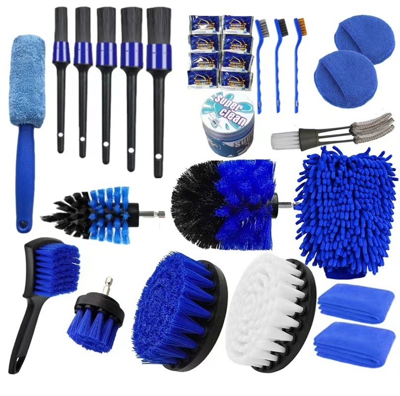 Wholesale Car Wash Waterproof Gloves Wheel Tire Cleaning Car Wash Brush 30 Piece Set