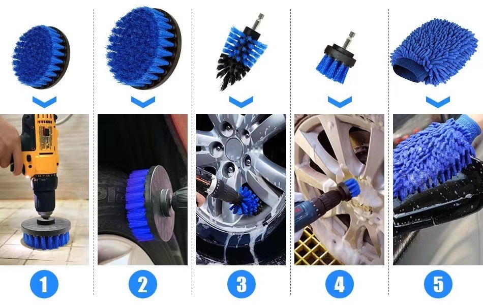 Wholesale Car Wash Waterproof Gloves Wheel Tire Cleaning Car Wash Brush 30 Piece Set