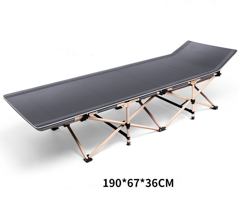 Outdoor Aluminum  Portable Adjustable Chair Single Folding Camping Cot  Bed With Magazine Bag