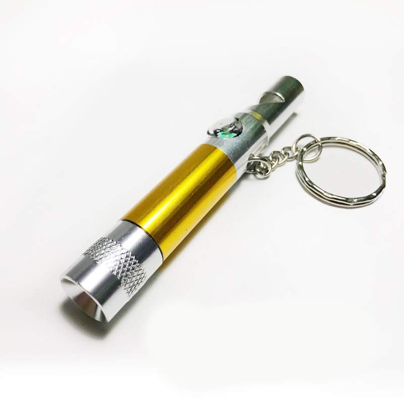 High Quality Multifunction Keychain Mini Torch 3 In 1 Portable Aluminum Whistle Compass And Light Keyring Led Flashlight