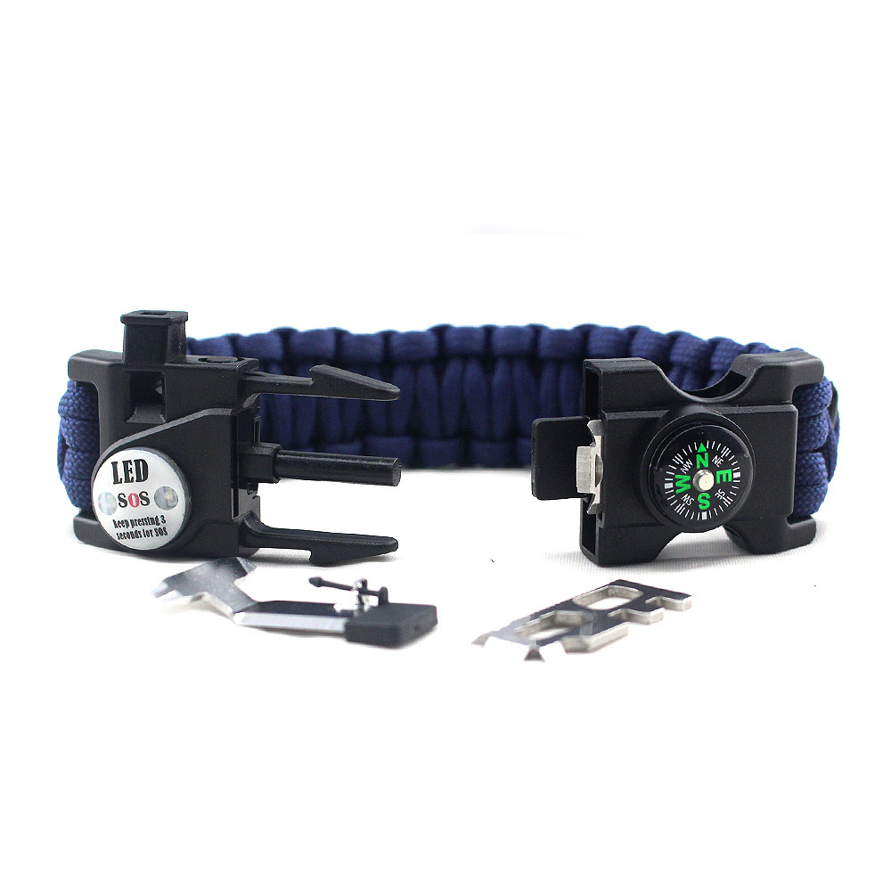 Outdoor camping hiking climbing  emergency multifunction survival paracord survival bracelet